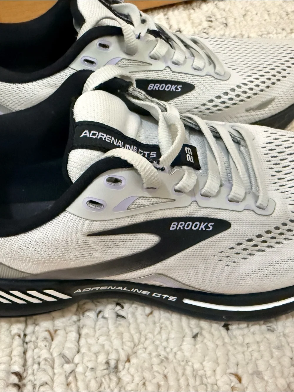 Brooks Adrenaline Running Shoes White with Black Accents